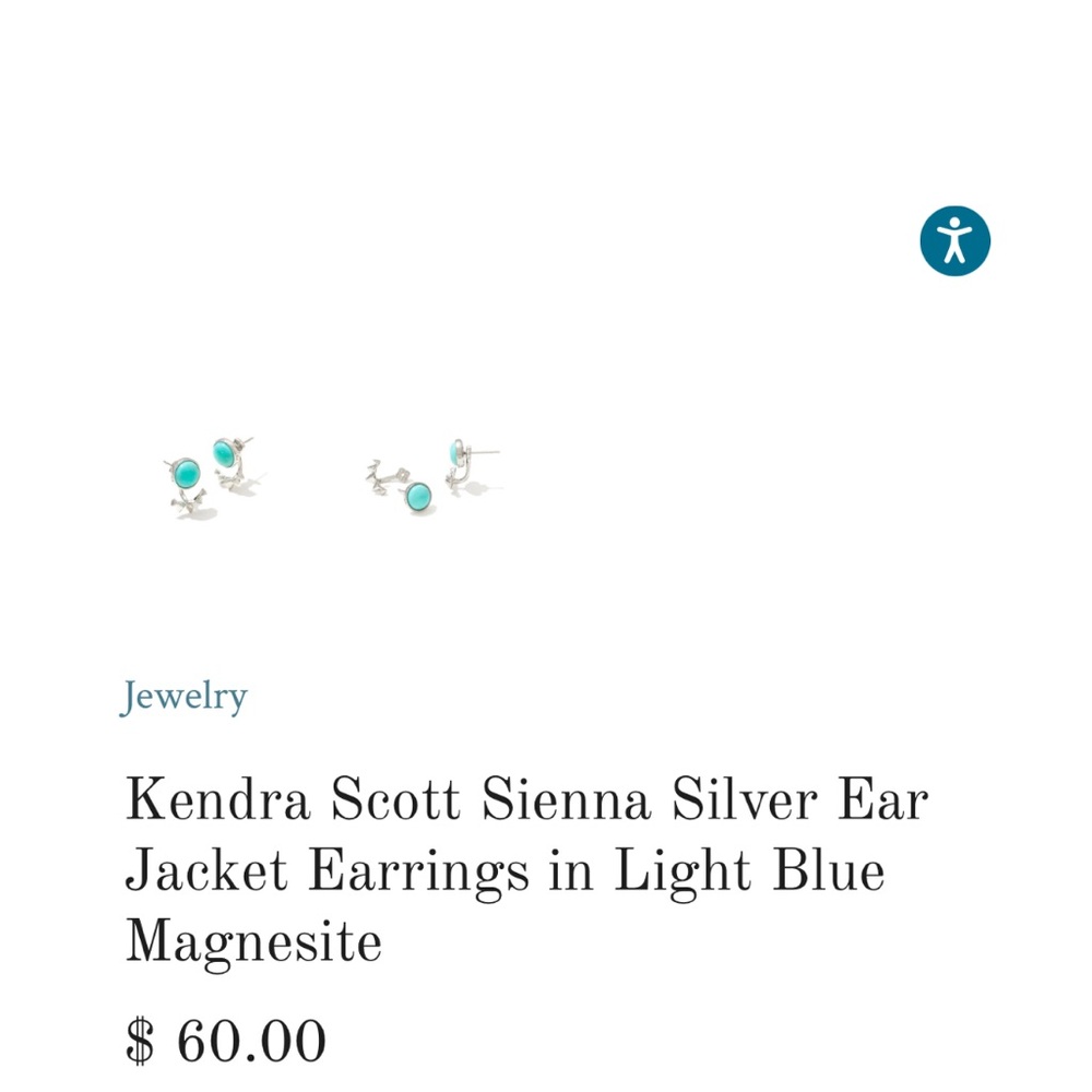 Kendra Scott Turquoise and Silver Earrings - Picture 3 of 4